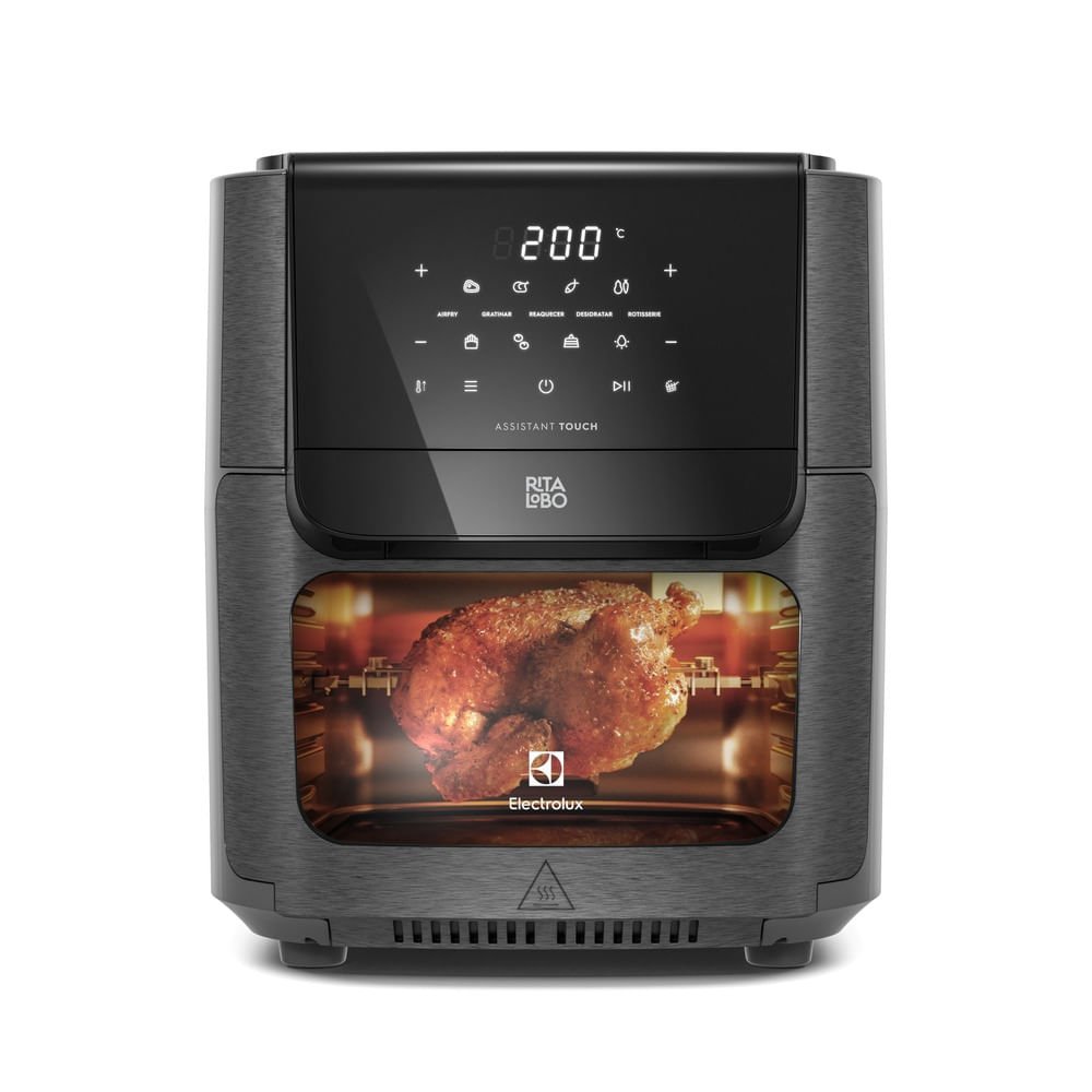 Electrolux EAF90: Air fryer oven de 12 L, 5 em 1, com painel digital, espeto giratório e duas grelhas