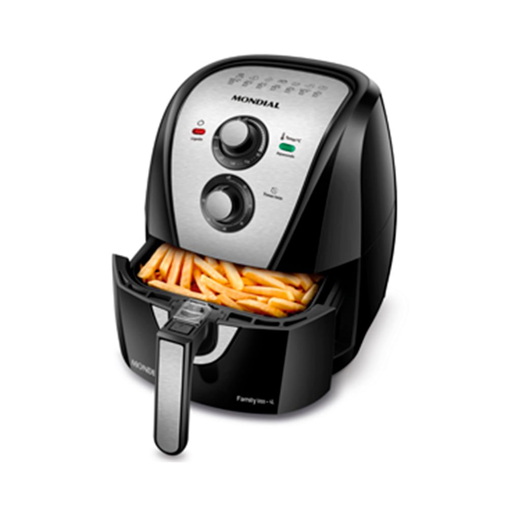 Mondial AFN-40-BI: Air fryer de 4 L com cesto quadrado antiaderente, 1500 W e timer de 60 minutos, para 1 a 2 pessoas
