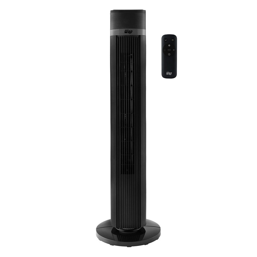WAP Air Silence Ventilador de Torre: Ventilador de torre de 70 W, com controle remoto, 4 ajustes de velocidade (um deles Eco), 3 modos de vento e painel de LED