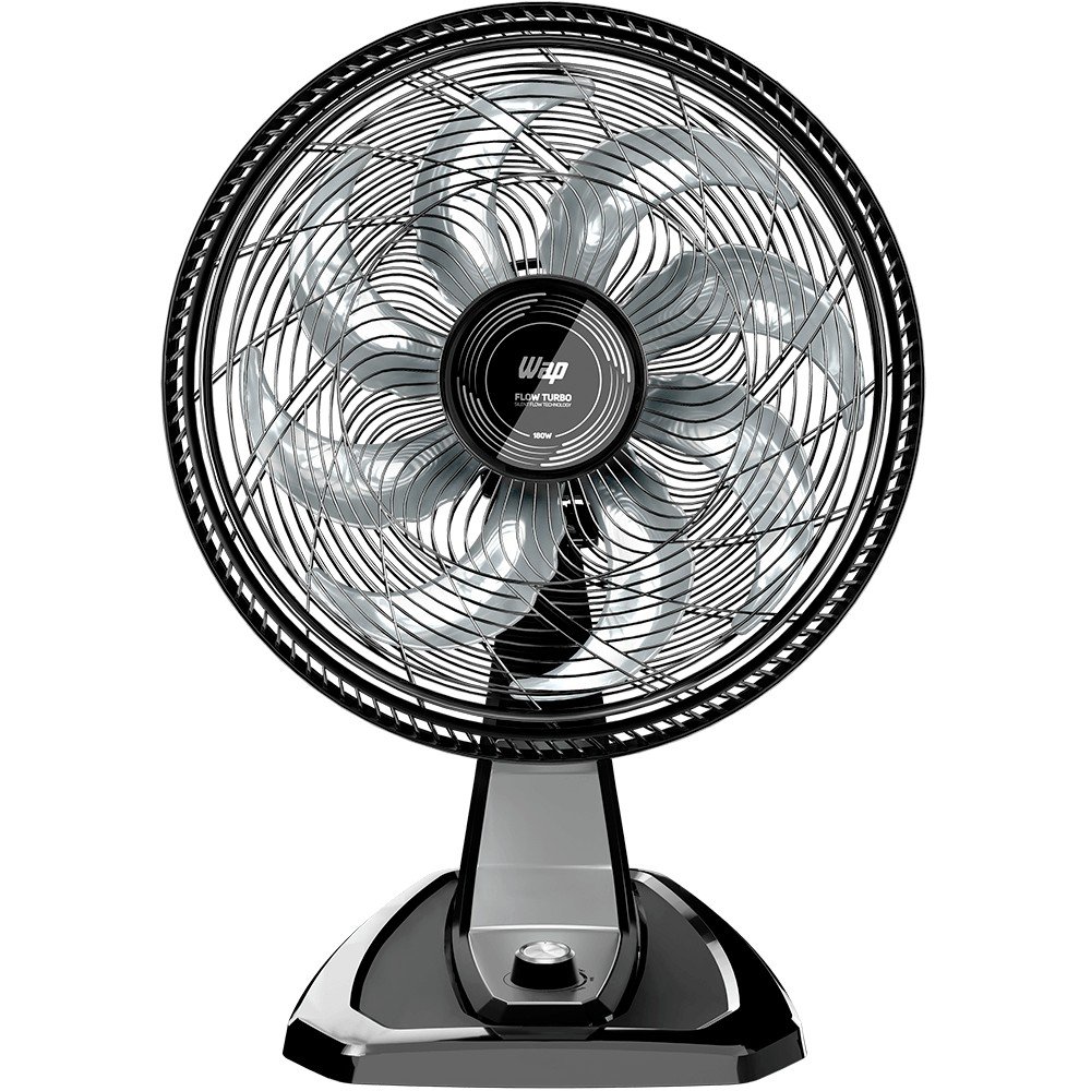WAP Flow Turbo 2 em 1 50 cm: Ventilador 2 em 1 para mesa ou parede, com grade de 50 cm, 8 pás, 180 W, oscilação de 90° e inclinação de 45°